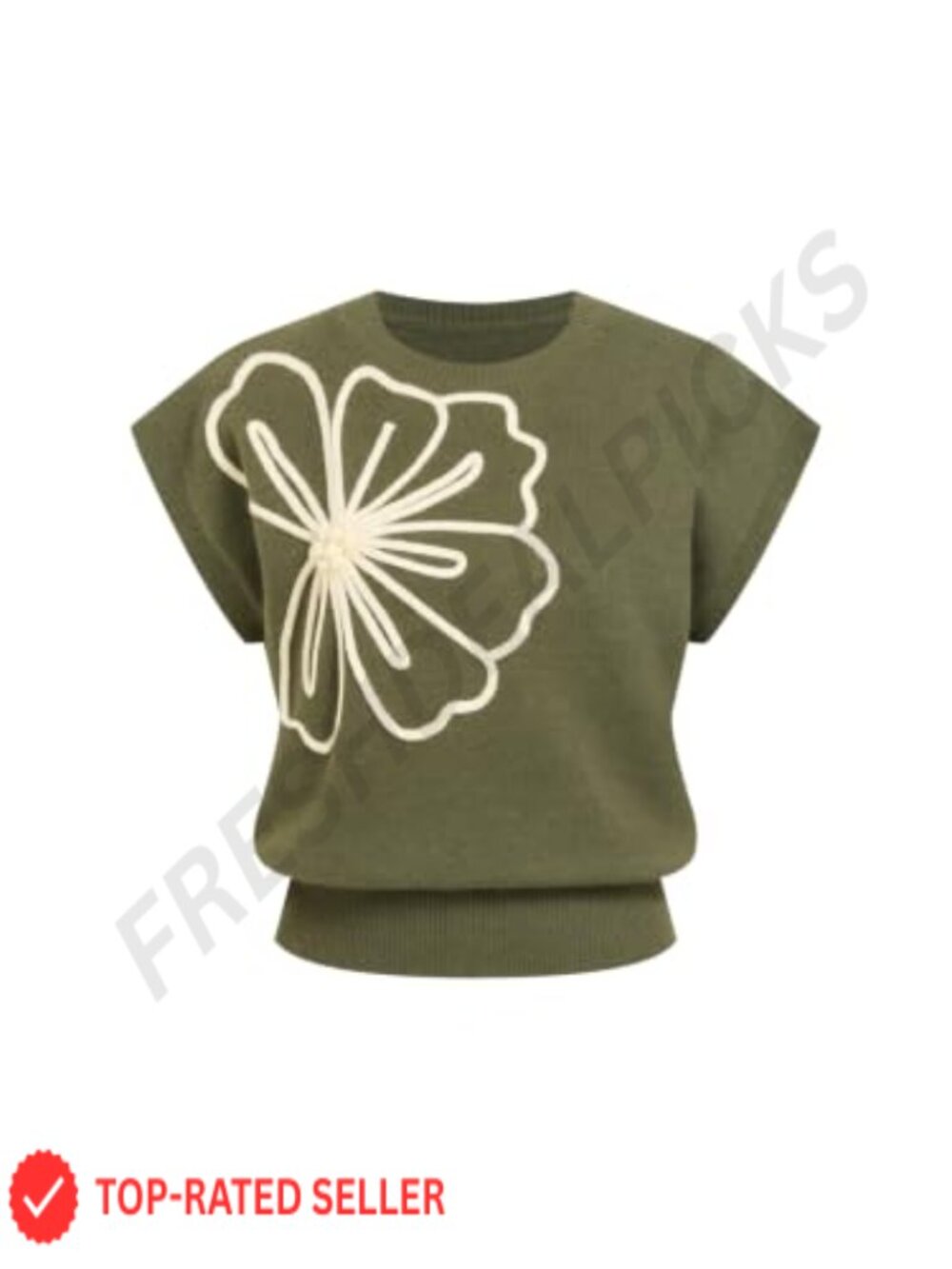 Knit Sweater Vest Short Sleeve Crewneck Layering Top
